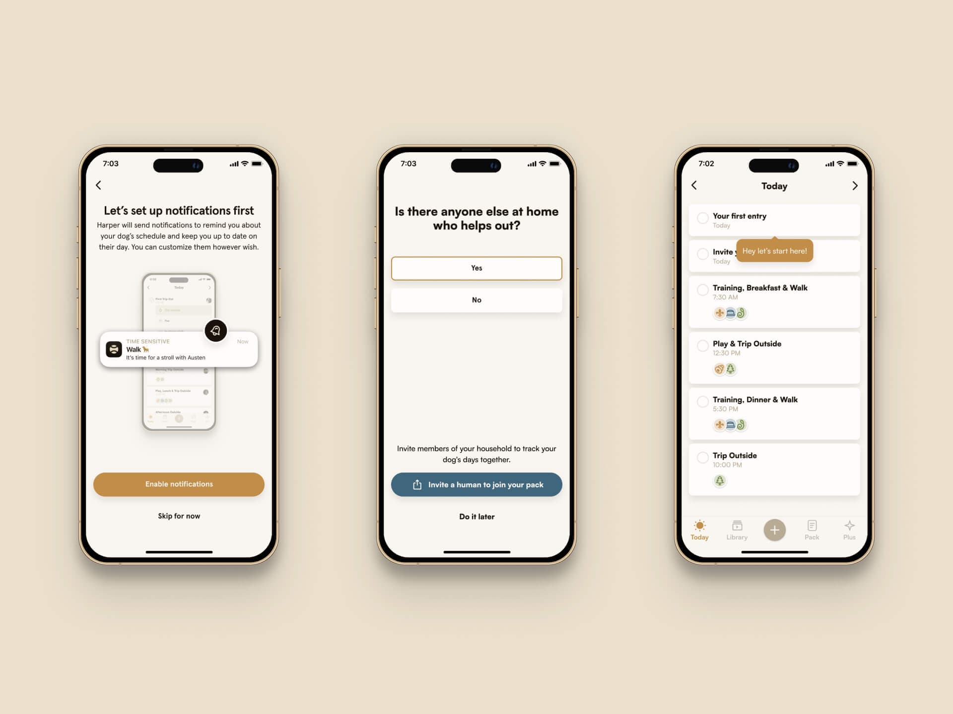 Notification priming, invite flow, and activation steps
