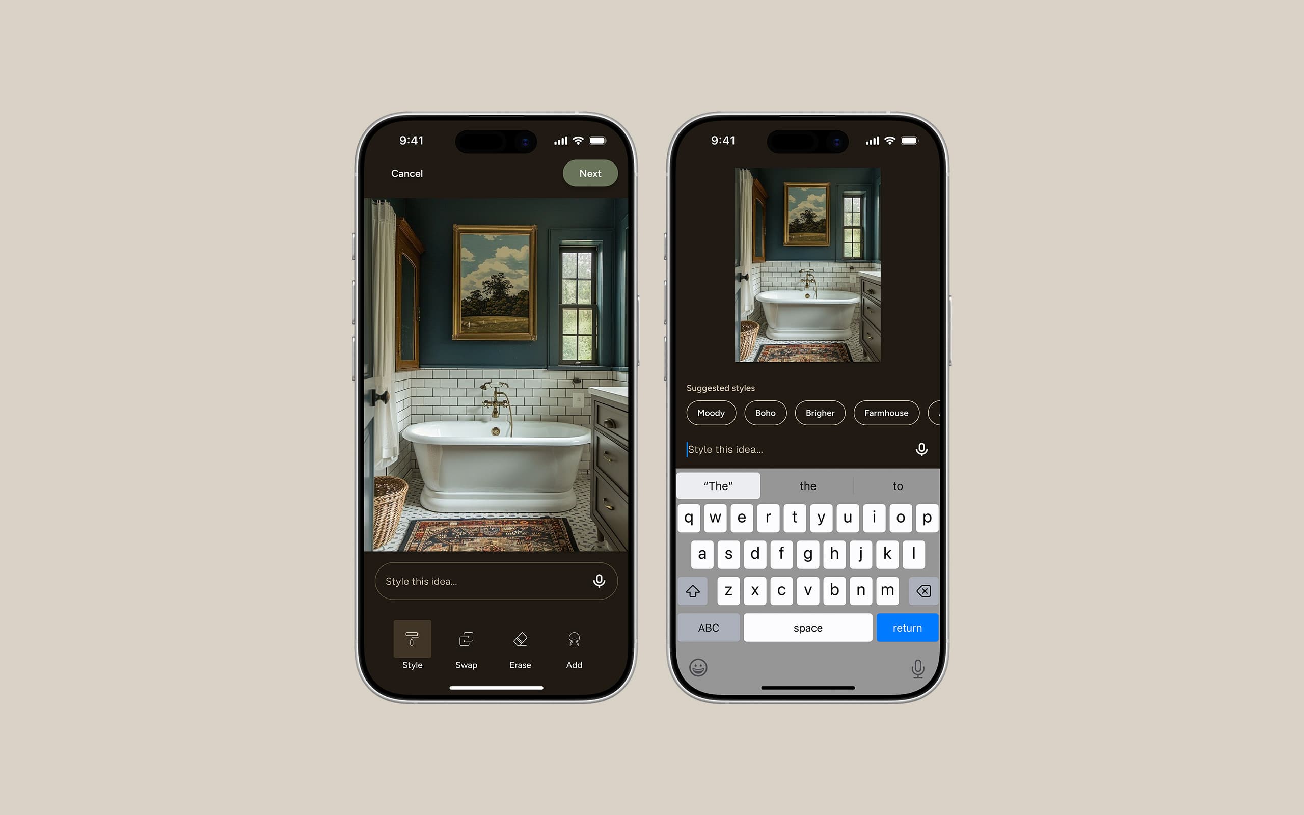 Inspo app design work