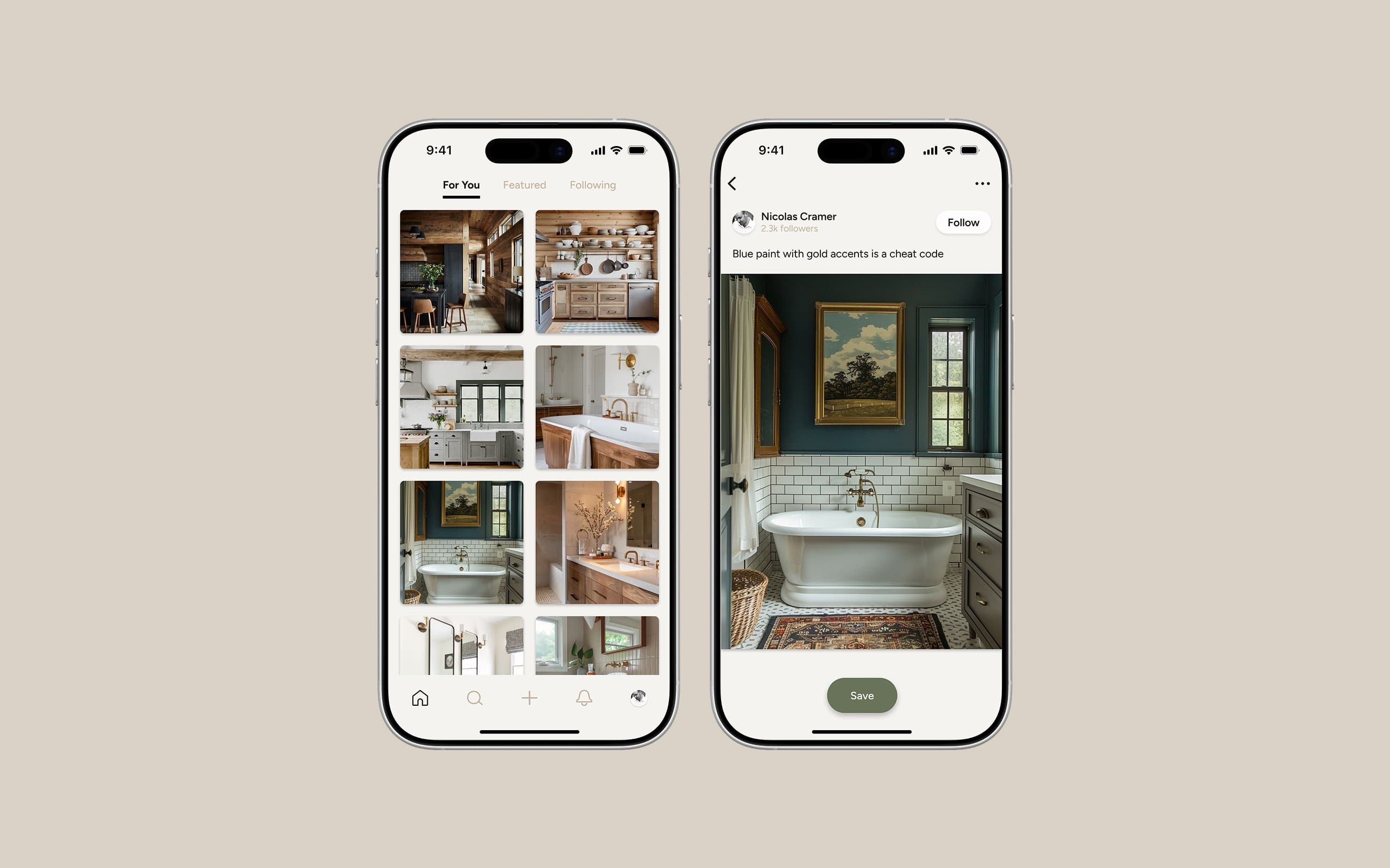 Inspo app design work